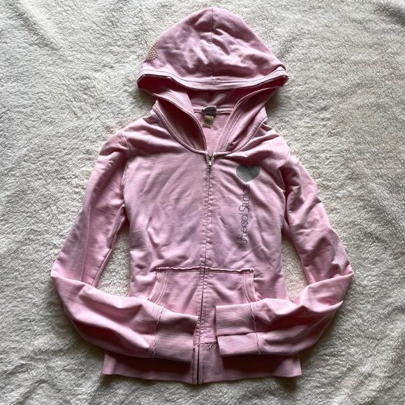 Vintage Pink Universal Studios Heart Zip Up Hoodie - Picture 2 of 8